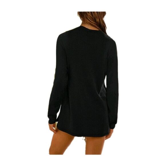 NENONA Women's L Black Two Piece Outfit Long Sleeve Tunic Sweater & Shorts - Picture 2 of 8